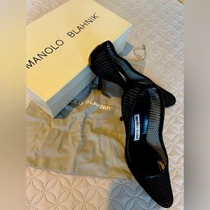 Manolo Blahnik High Heel BB Mesh Pump